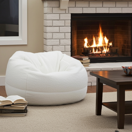 Peluş Armut Koltuk – Kuzu Yünü Tarzında | Konforlu ve Şık