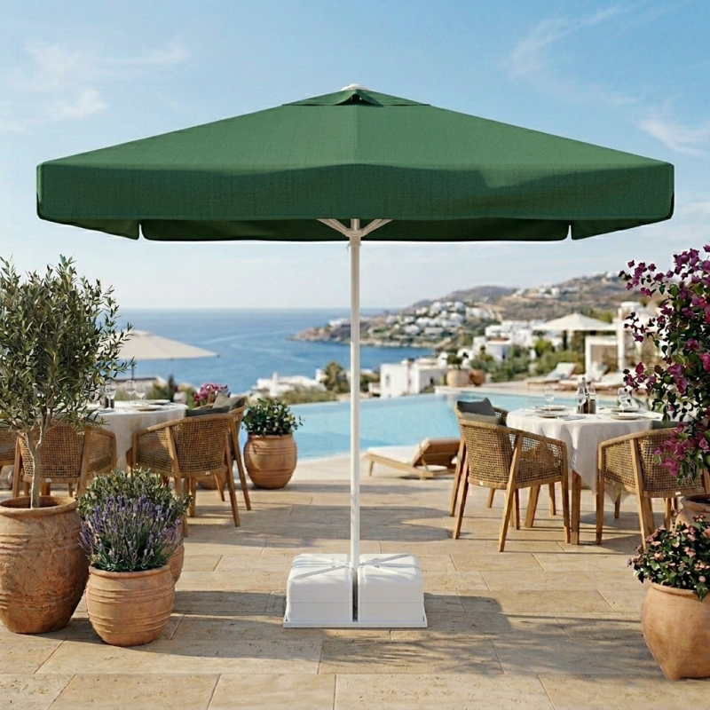 Kare Bahçe Şemsiyesi 3x3m | İpli Alüminyum Şemsiye Modelleri